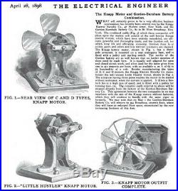 Antique Electric Fan Brass Fan Kit for Knapp Little Hustler. 148 shaft Exquisite