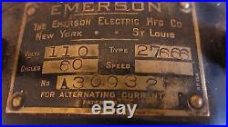 Antique Electric Fan Emerson 1919 Brass 6 Blade Model 27666 UNRESTORED WORKS