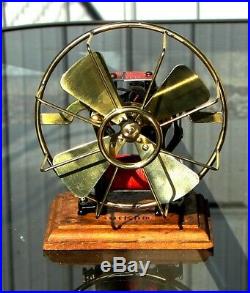 Antique Electric Fan Knapp Little Hustler With Brass Fan and Cage Kit Very Rare
