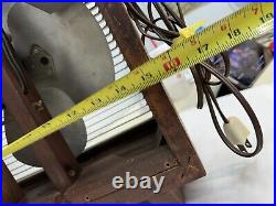 Antique Electric Fan Mathes Cooler 2 Speed Original Metal Wood Vintage USA Made