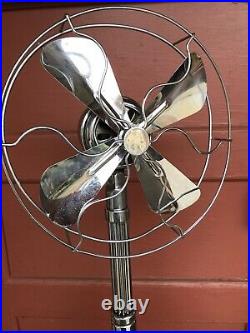 Antique Electric Fan Pedestal Vintage Metal