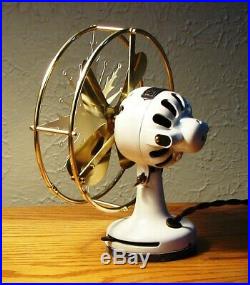 Antique Electric Fan Polar Cub Snowflake Vintage Unusual Rare Unique Brass