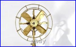Antique Electric Pedestal Floor Fan Vintage Style With Wooden Tripod Stand Decor Antique Electric Pedestal Floor Fan Vintage Style With Wooden Tripod Stand Decor