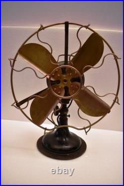 Antique Electric Table Fan Western India Eng Co Muralli Brass Blade 14 india