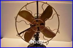 Antique Electric Table Fan Western India Eng Co Muralli Brass Blade 14 india