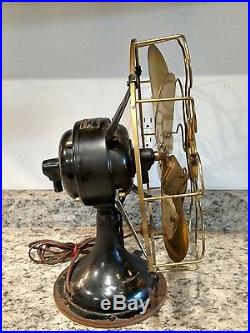 Antique Electric Westinghouse Fan Variable Speed Brass 6 Blade Working