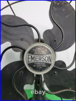 Antique Emerson 10 Electric Fan Type 2150 Nice Working Condition