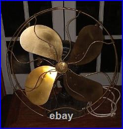 Antique Emerson 11648 Fan Brass Blades Fluted Base 16