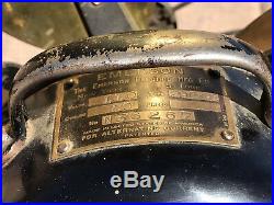 Antique Emerson 16 Brass Fan Vintage 1920's 3 Speed Osillating 29648
