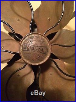 Antique Emerson 3 Speed Brass Blade Fan