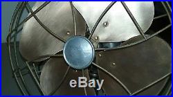 Antique Emerson 6250-D Brass Blade Fan ca. 1930 ART DECO Powerful Smooth & Quiet