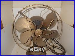 Antique Emerson 731109 Type 21666 brass blade & brass cage oscillating fan