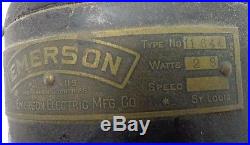 Antique Emerson Brass Blade Desk Fan Electric 8 Inch 104v 28w Type 11-644 Works