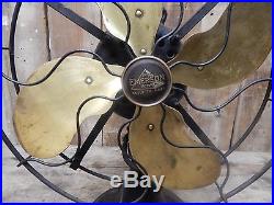 Antique Emerson Brass Blade Fan- Type 29646 Oscillating Vintage Industrial