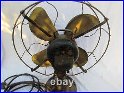 Antique Emerson Brass Blade Oscillating Fan Type 73548