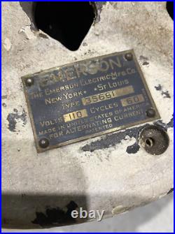 Antique Emerson Ceiling Fan 32 Motor 6 Blade Type 35661 Cast Iron 1920s USA