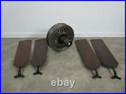 Antique Emerson Ceiling Fan with Blades Parts or Restore vintage