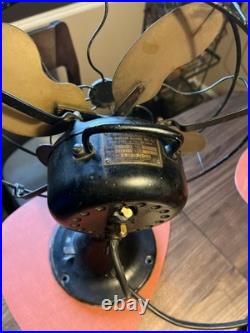 Antique Emerson Electric 12 Brass Blade Table Fan Model 26646 Vintage