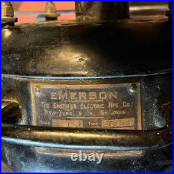 Antique Emerson Electric 12 Brass Blade Table Fan Model 26646 Vintage