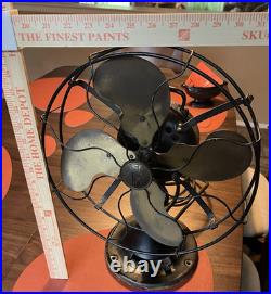 Antique Emerson Electric 12 Brass Blade Table Fan Model 26646 Vintage