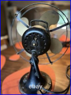Antique Emerson Electric 12 Brass Blade Table Fan Model 26646 Vintage Works