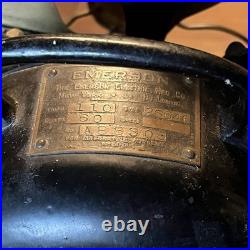 Antique Emerson Electric 12 Brass Blade Table Fan Model 26646 Vintage Works