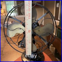 Antique Emerson Electric 12 Brass Blade Table Fan Model 26646 Vintage Works