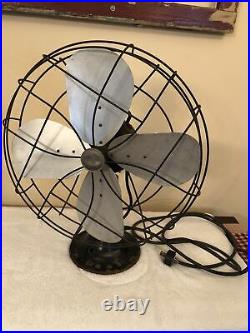 Antique Emerson Electric 16 Oscillating Industrial Fan 79648 AN Works