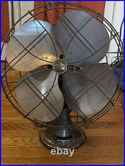 Antique Emerson Electric 4 Blade 3 Speed 16 Oscillating Fan 77648-SG NICE