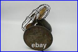 Antique Emerson Electric 6250-K Brass Blade Oscillating Desk Fan Broken Parts