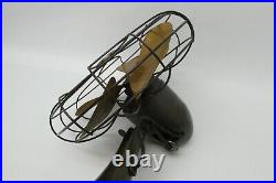 Antique Emerson Electric 6250-K Brass Blade Oscillating Desk Fan Broken Parts