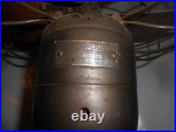 Antique Emerson Electric 6250-K Brass Blade Oscillating Fan Works