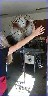 Antique Emerson Electric Art Deco Standing Fan, Industrial, Running 2 Spd HUGE