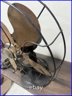 Antique Emerson Electric Brass Blade 12 Metal Fan Made In USA NEEDS Rewired