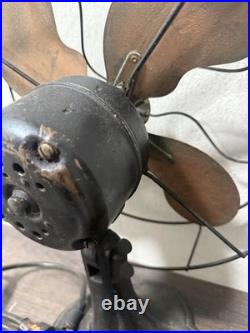 Antique Emerson Electric Brass Blade 12 Metal Fan Made In USA NEEDS Rewired