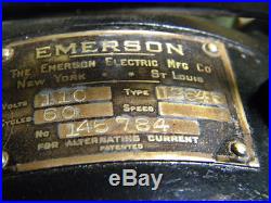 Antique Emerson Electric Brass Blade Fan Model # 19646 Excellent! Runs Good