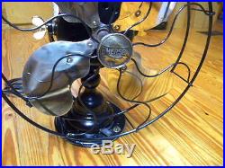 Antique Emerson Electric Brass Blade Fan Model # 19646 Excellent! Runs Good