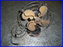 Antique Emerson Electric Desk Fan Type 28645 9 Inch 4 Brass Blades Circa 1920