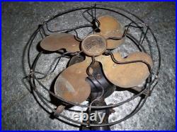 Antique Emerson Electric Desk Fan Type 28645 9 Inch 4 Brass Blades Circa 1920