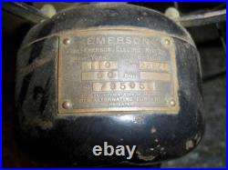 Antique Emerson Electric Desk Fan Type 28645 9 Inch 4 Brass Blades Circa 1920