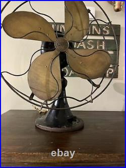 Antique Emerson Electric Fan 16 Brass Blades #29648 Oscillates -Works