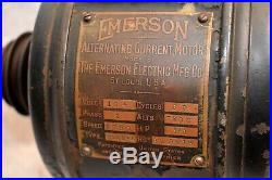 Antique Emerson Electric Mfg Co. Alternating Current Fan Motor withStand & Pulley