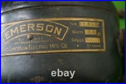 Antique Emerson Electric Mfg Co New York St Louis Type 11644 8 Brass Blade Fan