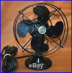 Antique Emerson Electric Oscillating 8 Desk Top Fan 4 Blade 1 Speed 2240-B