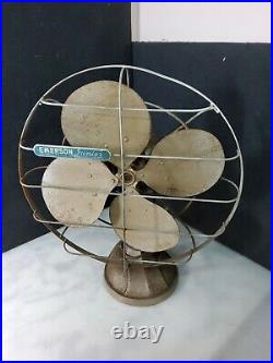 Antique Emerson Electric Table Fan Oscillating 2 Speeds 17x14 Inches