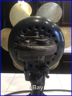 Antique Emerson Fan 16666 Early Parker 12 Brass Blade Oscillator Fan Rare