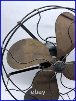 Antique Emerson Fan 4 Blade Brass Blade 16 Inch 73648 3-speed Oscillating WORKS