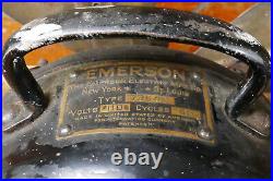 Antique Emerson Fan 4 Blade Brass Blade 16 Inch 73648 3-speed Oscillating WORKS