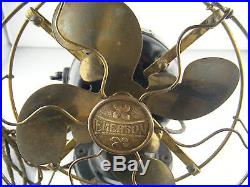 Antique Emerson Fan 4 Parker Style Brass Blades Pat. Sept. 12 1899 Type 14644