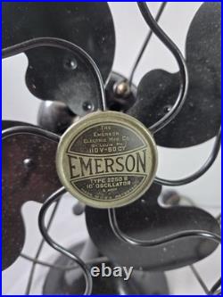 Antique Emerson Fan Type 2250B 10 Oscillator 1930s Working. Read Descrtipion
